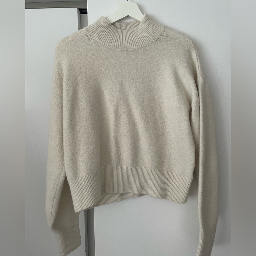 & Other Stories Soft Cream Mock Neck Sweater